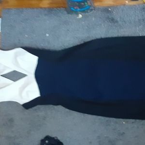 Banana Republic white navy and blue dress